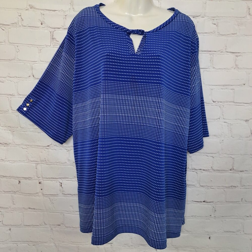 Liz Claiborne Geometric Keyhole Neck Top Size XXL
